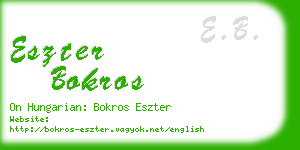 eszter bokros business card